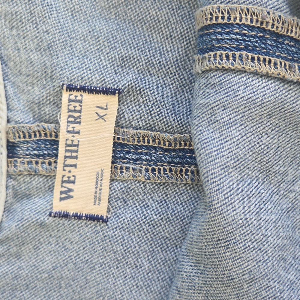 Free People We the Free High Roller Jumpsuit Blue Denim Extra Large XL - Picture 9 of 11